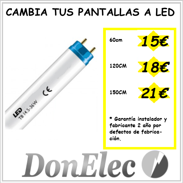 oferta cambio de tubos por led